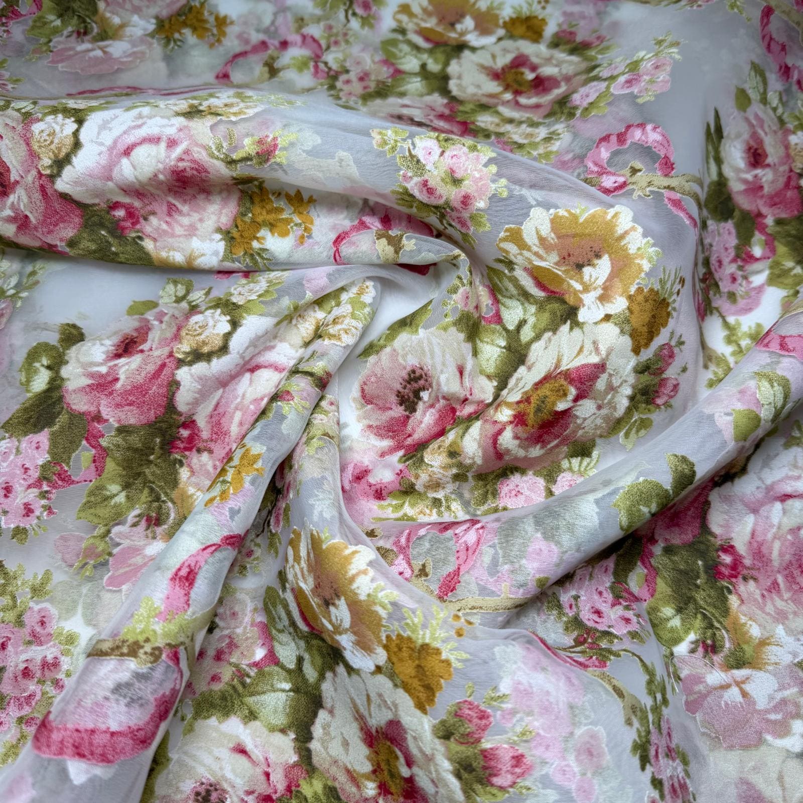 Tela de Visillo Transparencias con Rosas (Ancho 2,60M) - Imagen 2