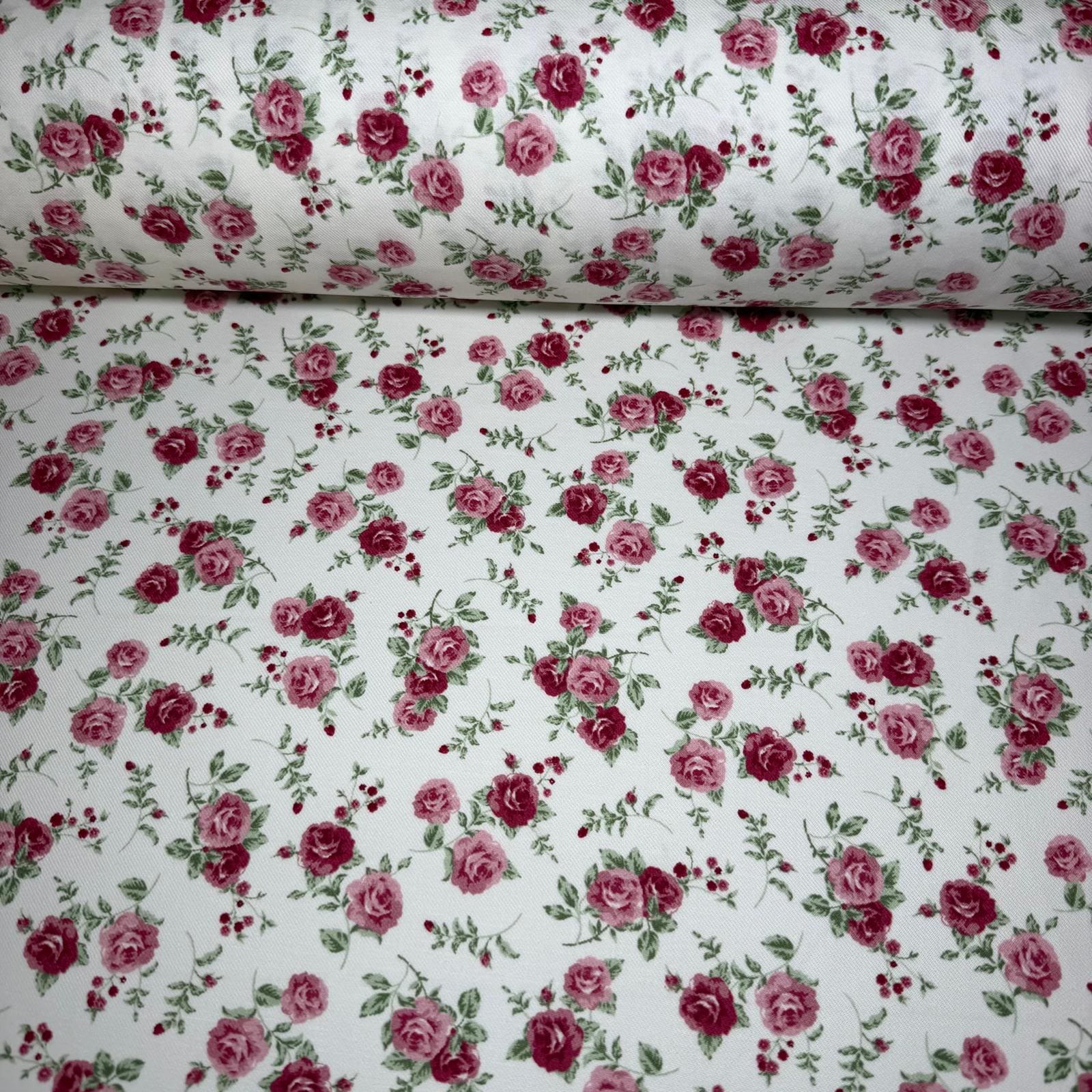 Tela de Villela Florecitas Rosas (Ancho 1,50M)