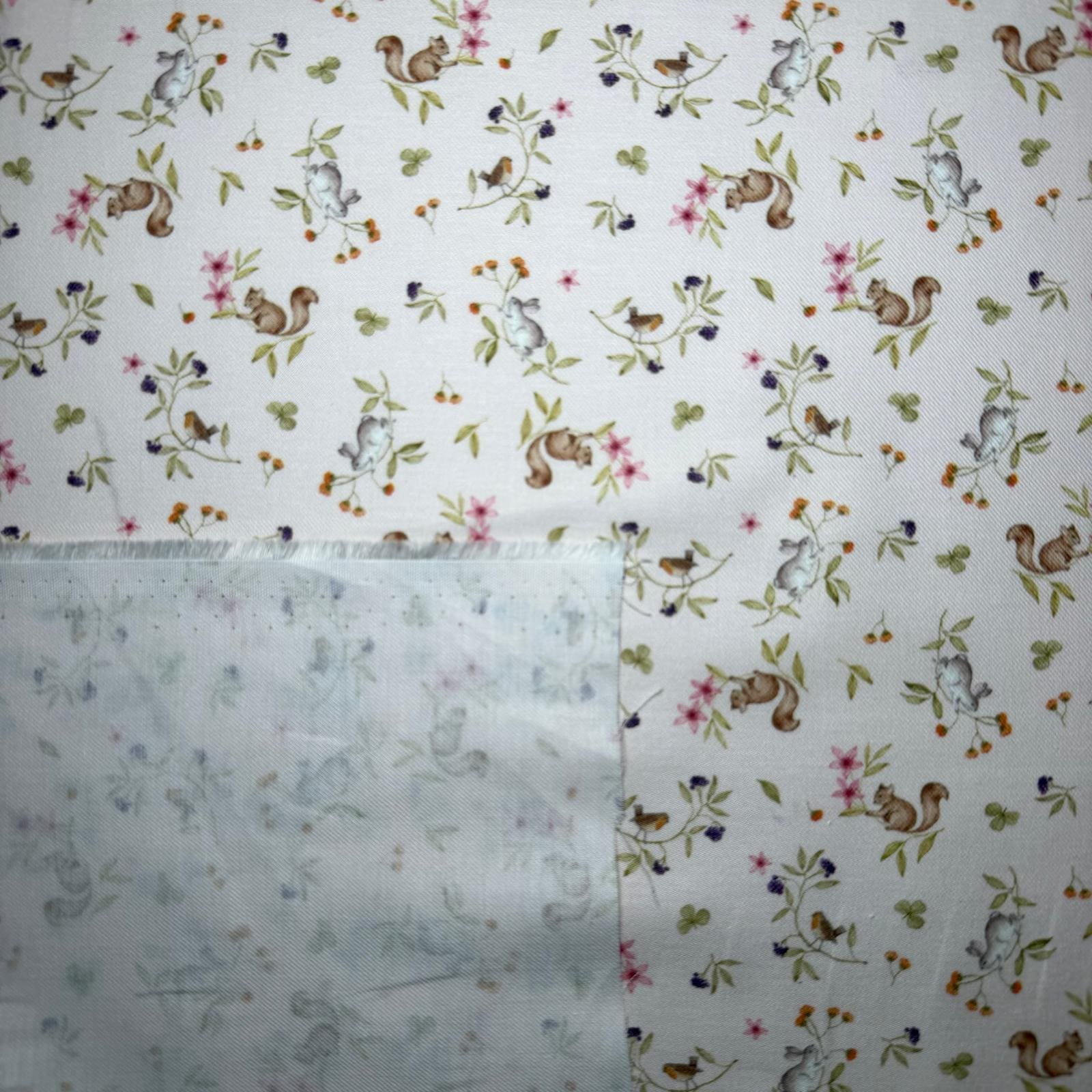 Tela de Villela Motivos Ardillas Rosa Claro (Ancho 1,50M) - Imagen 3