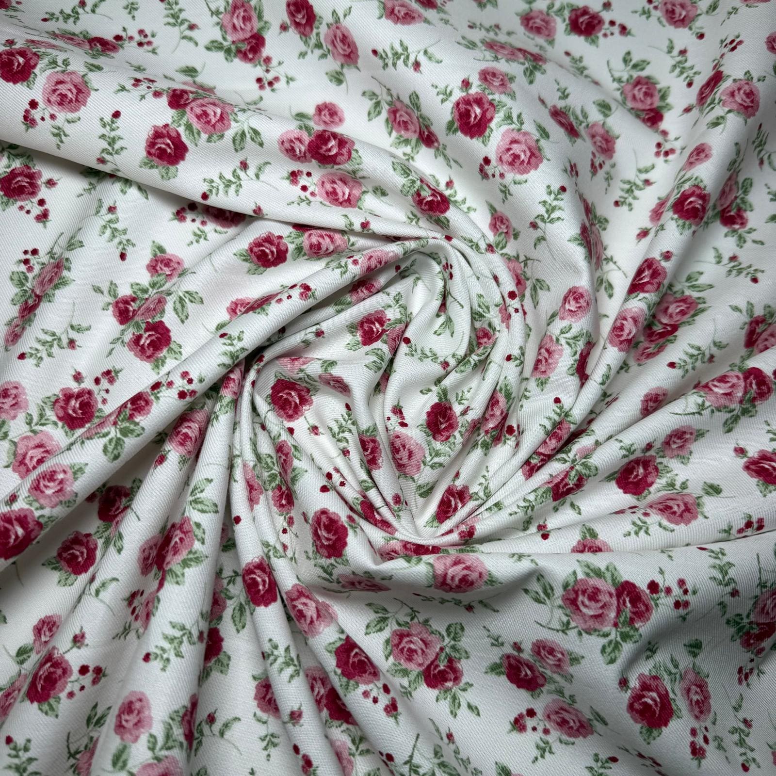 Tela de Villela Florecitas Rosas (Ancho 1,50M) - Imagen 2