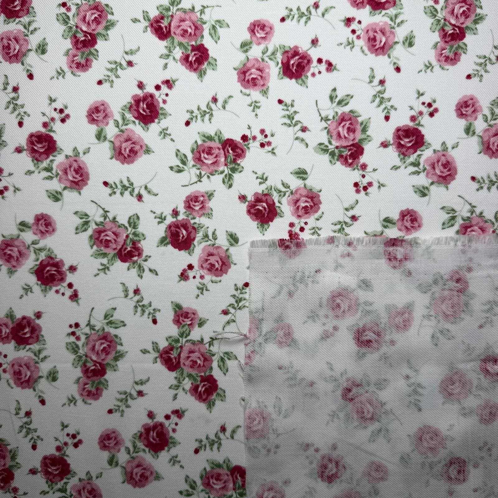 Tela de Villela Florecitas Rosas (Ancho 1,50M) - Imagen 3