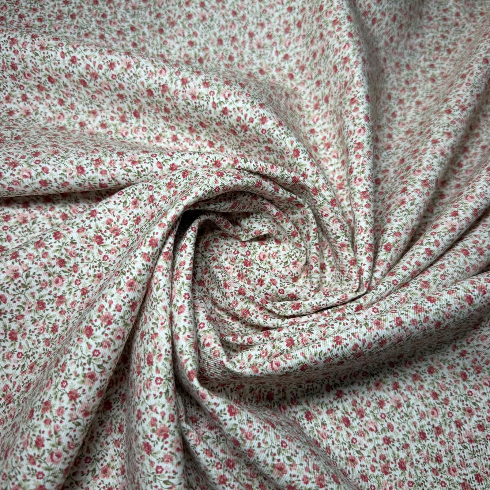 Tela de Villela Floral Rosa (Ancho 1,50M) - Imagen 2