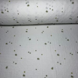 Tela de Doble Gasa Bambula Mini Floral Verde/Amarillo (Ancho 1,45M)