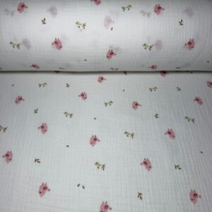 Tela de Doble Gasa Bambula Mini Pajaritos (Ancho 1,45M)