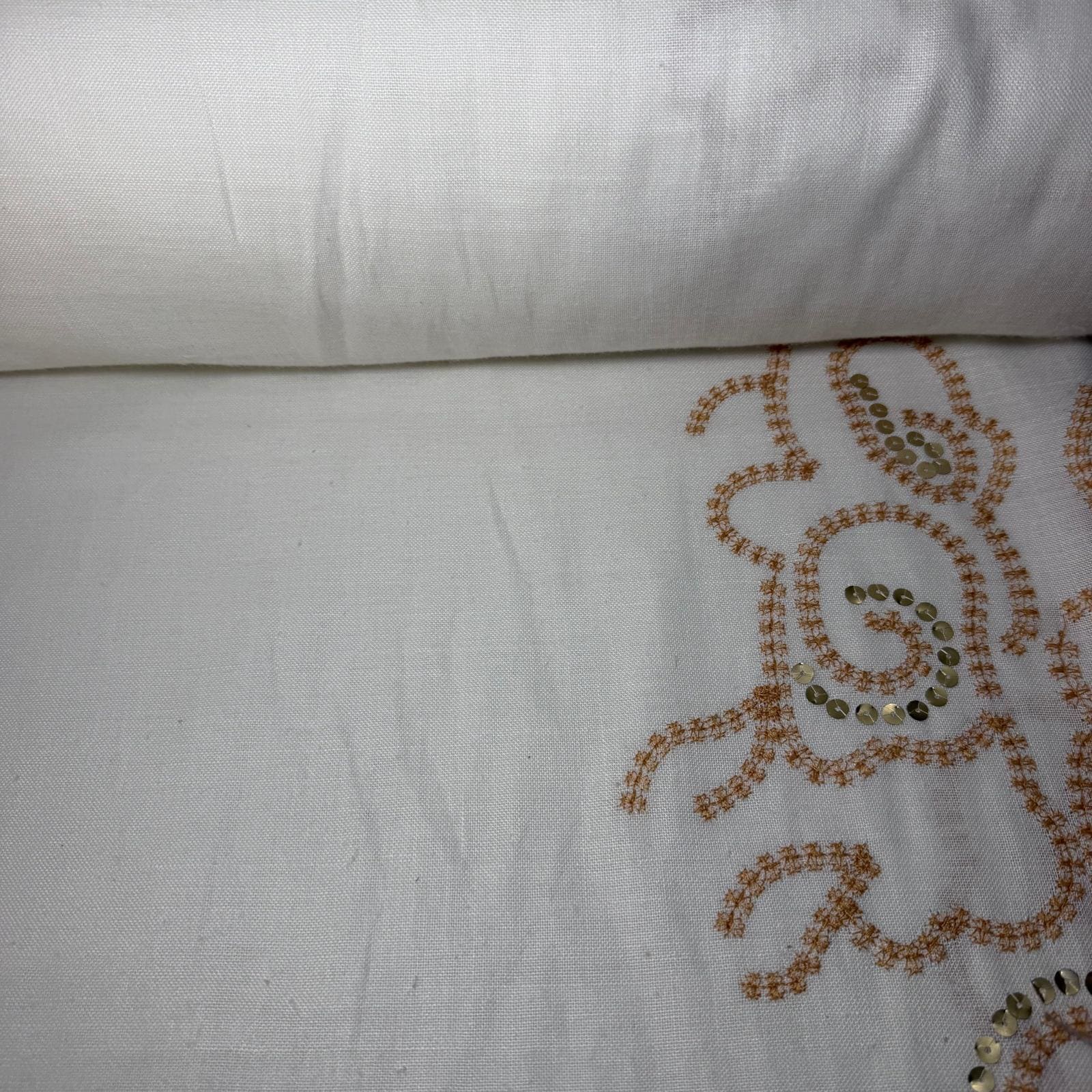 Tela de Visillo Blanco con Encaje (Ancho 2,80M)