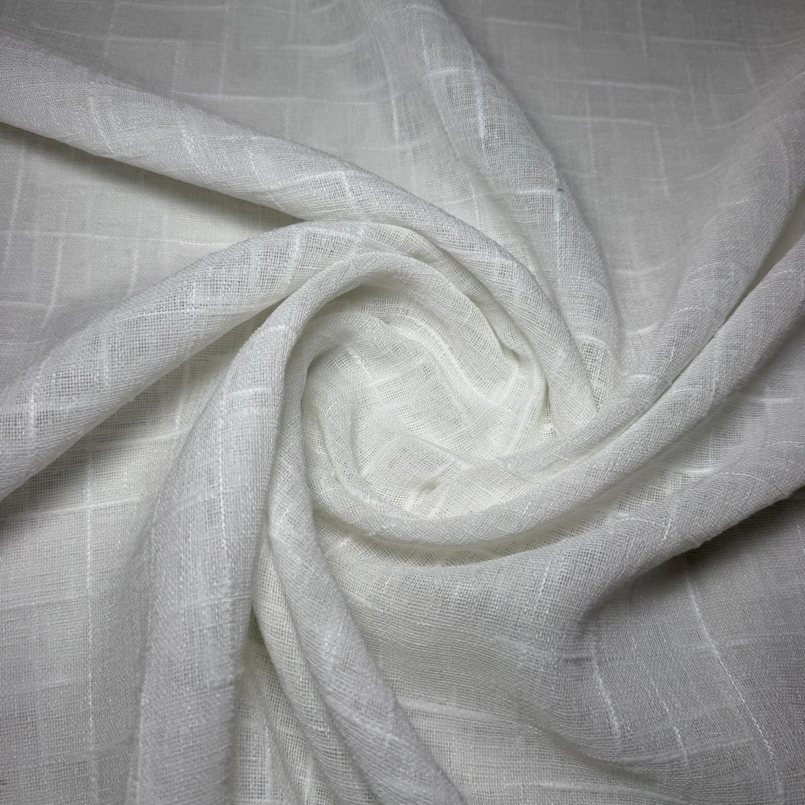 Tela de Visillo Blanco Rayas Bordadas (Ancho 3M) - Imagen 2