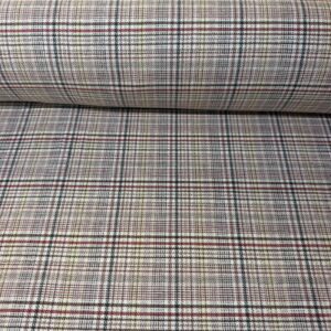 Tela de Cuadro de Lanería Pata de Gallo Verde, Beige y Amarilla (Ancho 1,50M)