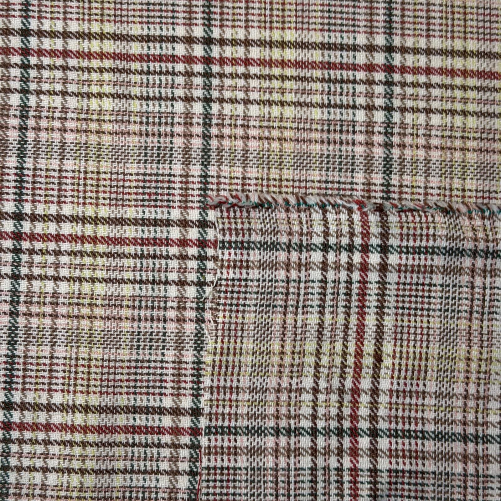 Tela de Cuadro de Lanería Pata de Gallo Verde, Beige y Amarilla (Ancho 1,50M) - Imagen 2
