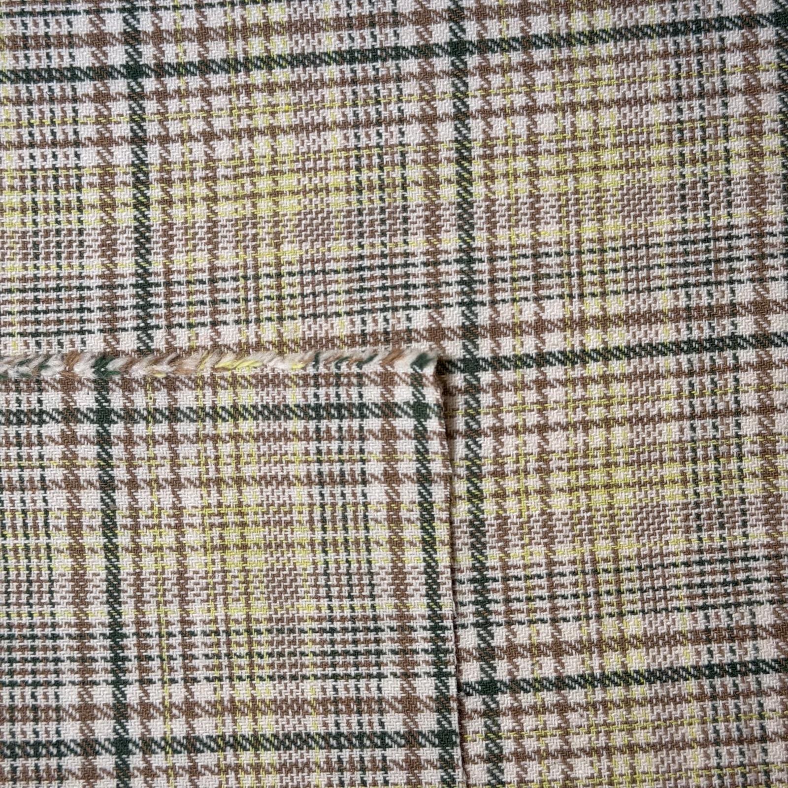 Tela de Cuadro de Lanería Pata de Gallo Verde, Roja y Marrón (Ancho 1,50M) - Imagen 2