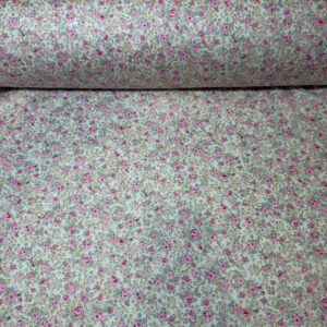 Tela de Batista de Algodón Motivo Floral Rosa (Ancho 1,45M)