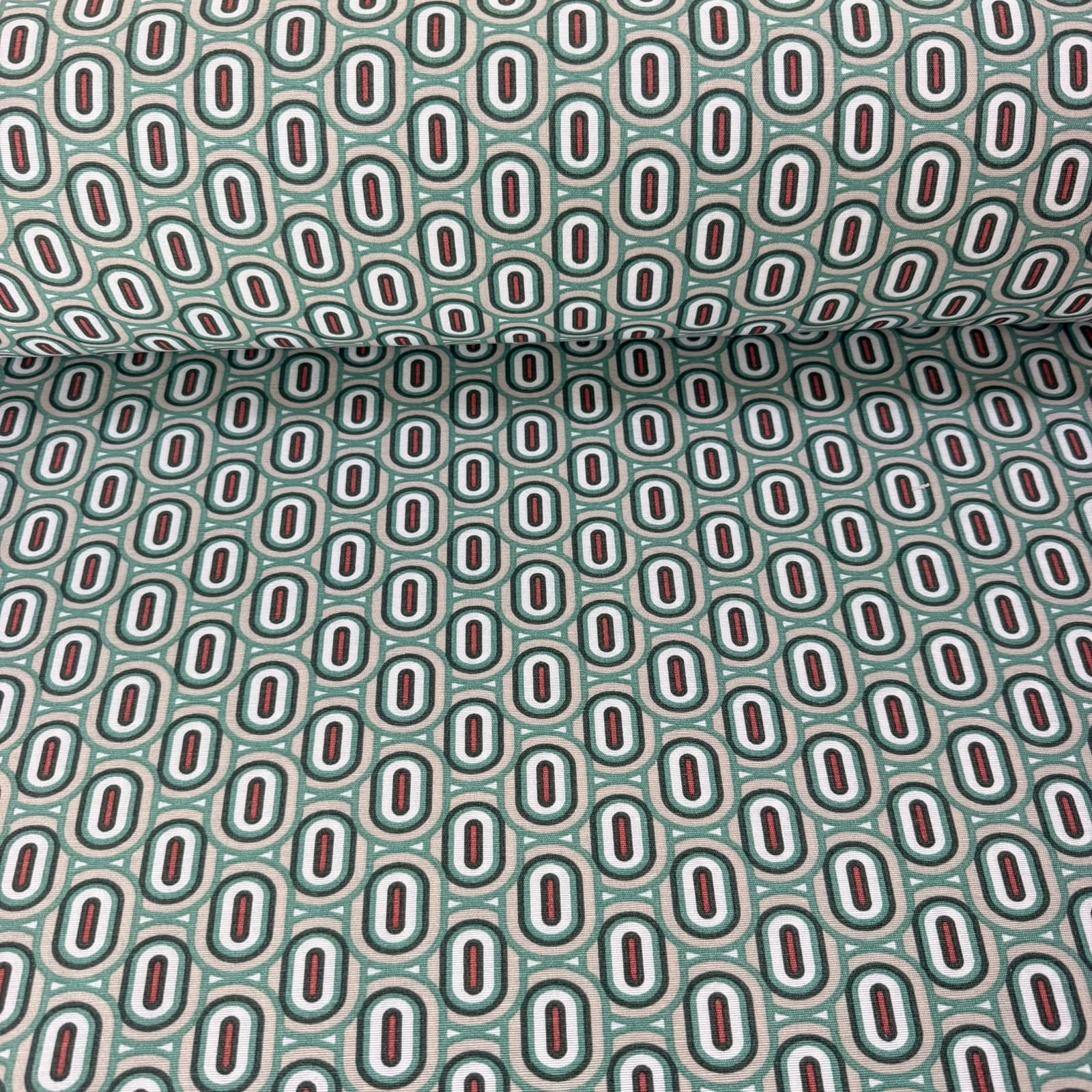Tela de Loneta Estampada Vintage Verde Agua (Ancho 1,40M)