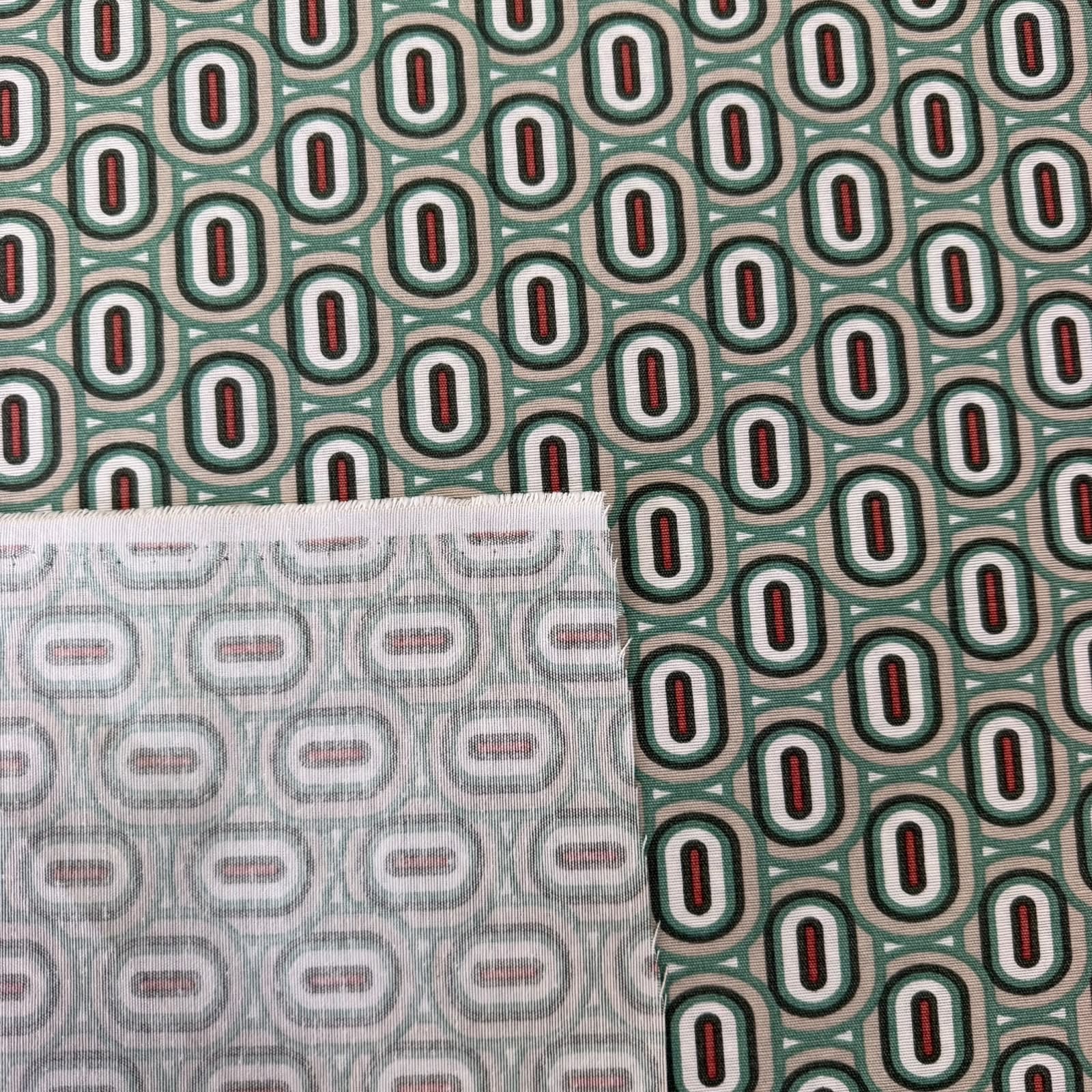 Tela de Loneta Estampada Vintage Verde Agua (Ancho 1,40M) - Imagen 2