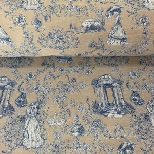 Tela de Gobelino Toile de Jouy Azulina (Ancho 2,80M)