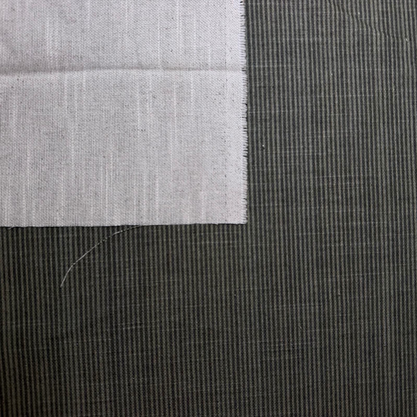 Tela de Half Panamá Lino Algodón Microrayas Verde Caqui y Verde Oscuro (Ancho 2,80M) - Imagen 3