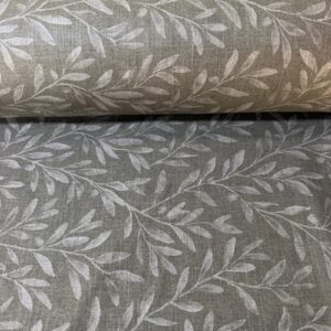 Tela de Half Panamá Lino Algodón Hojas Verde Caqui (Ancho 2,80M)